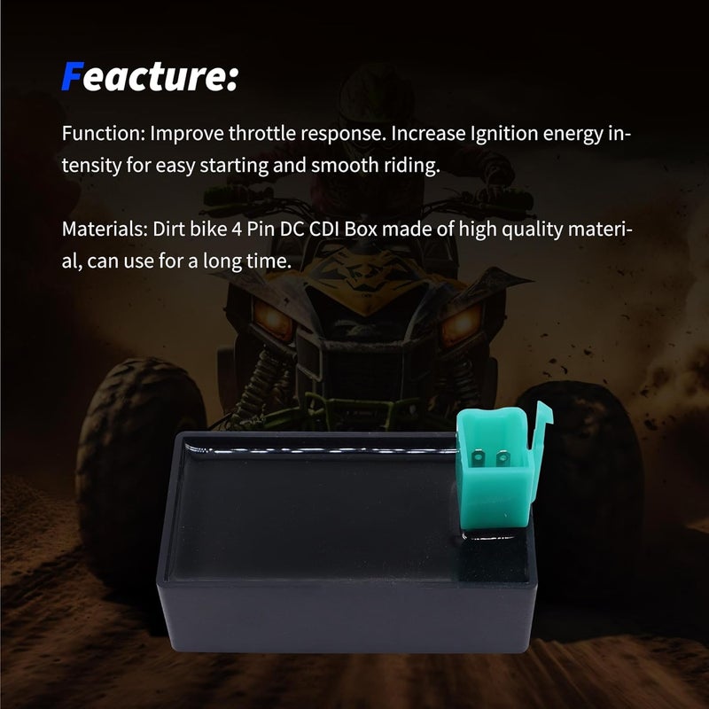 OXCANO 4 Pin DC CDI Box Replacement for 50cc 70cc 90cc 110cc 125cc Quad ATV Quad Dirt Bike Go Kart Scooter ATV - Image 2